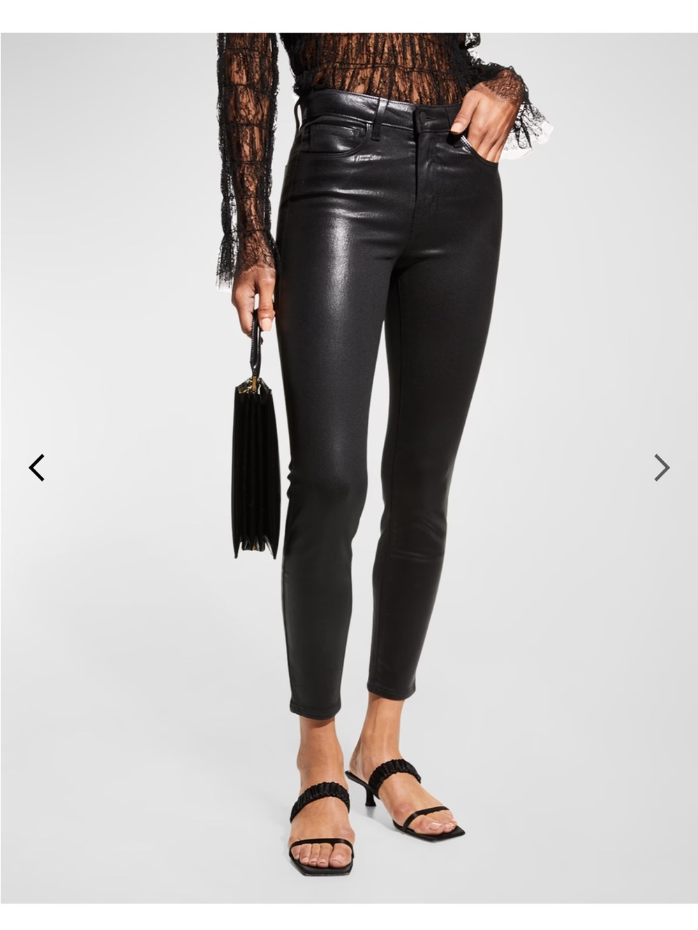 L'AGENCE Black Coated Skinny Jeans